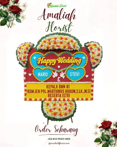 Karangan Papan Bunga Pernikahan di Lawanggintung